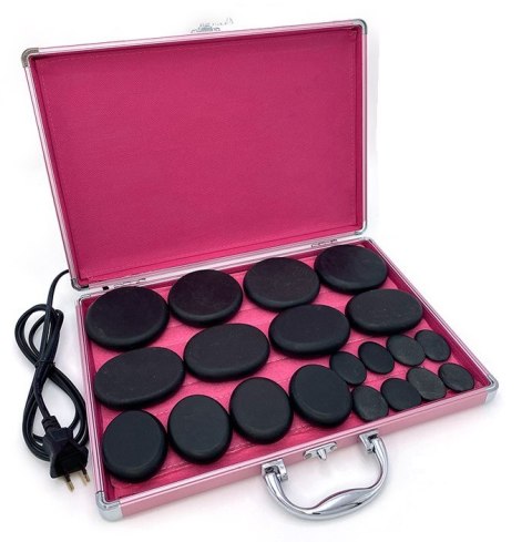 Zestaw do masażu gorącymi kamieniami bazalt - 20 sztuk idealnych na prezent kamienie