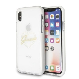 Oryginalne Etui Guess od iPhone X / Xs hardcase gold Heart ShockProof