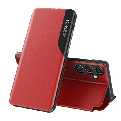 Eco Leather View Case Samsung Galaxy S24 FE Red
