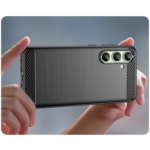Etui silikonowe Carbon Case do Samsung Galaxy S24 FE - czarne