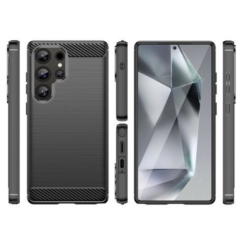 Etui silikonowe Carbon Case do Samsung Galaxy S25 Ultra - czarne