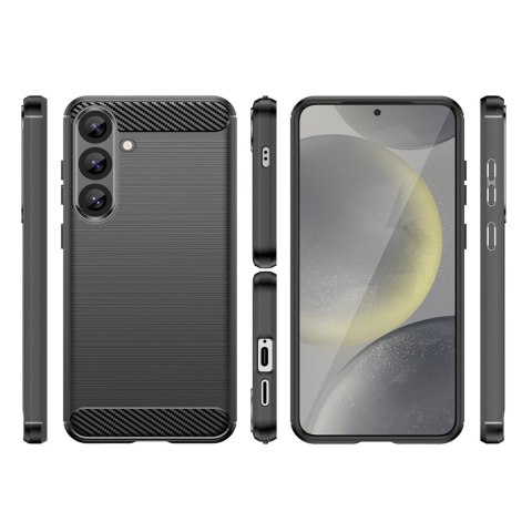 Etui silikonowe Carbon Case do Samsung Galaxy S25+ - czarne