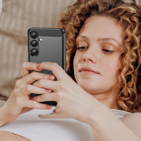 Etui silikonowe Carbon Case do Samsung Galaxy S25+ - czarne