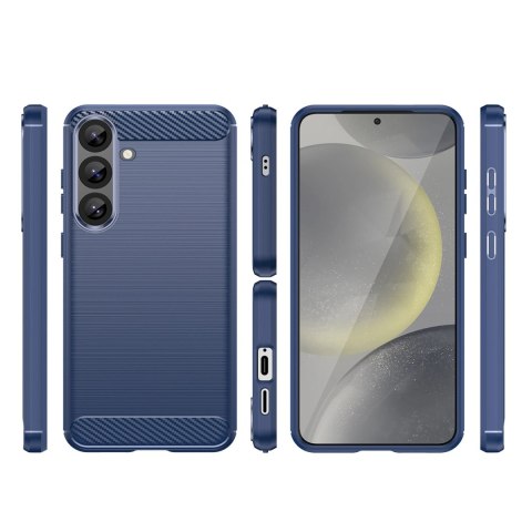 Etui silikonowe Carbon Case do Samsung Galaxy S25+ - niebieskie