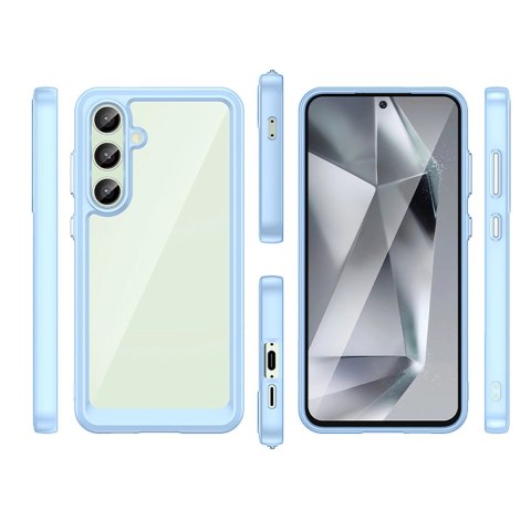 Etui silikonowe Outer Space Case z żelową ramką do Samsung Galaxy S24 FE - niebieskie