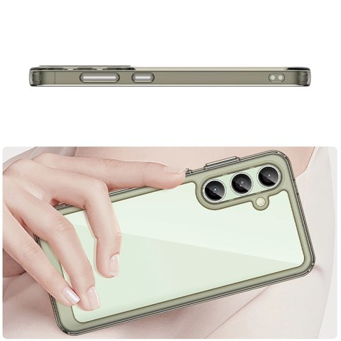 Etui silikonowe Outer Space Case z żelową ramką do Samsung Galaxy S24 FE - przezroczysto-czarne