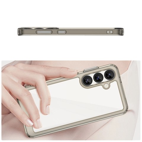 Etui silikonowe Outer Space Case z żelową ramką do Samsung Galaxy S25 - przezroczysto-czarne