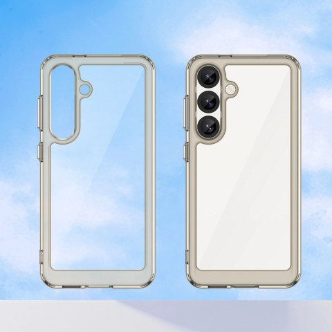 Etui silikonowe Outer Space Case z żelową ramką do Samsung Galaxy S25 - przezroczysto-czarne