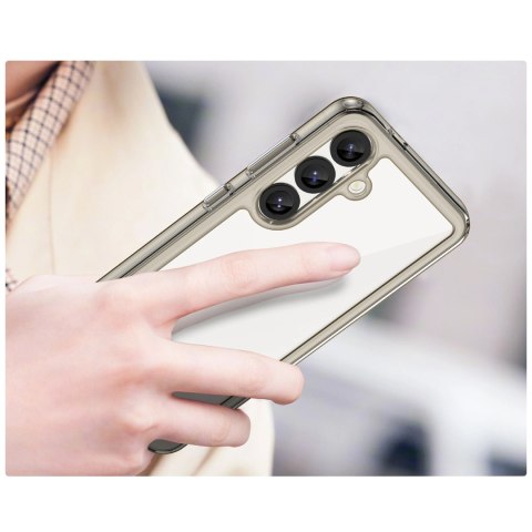 Etui silikonowe Outer Space Case z żelową ramką do Samsung Galaxy S25 - przezroczysto-czarne