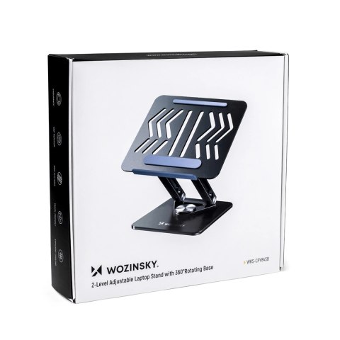 Podstawka pod laptopa Wozinsky WRS-CPY84SB 360 aluminiowa + Gratis! podstawka do smartfona - czarna