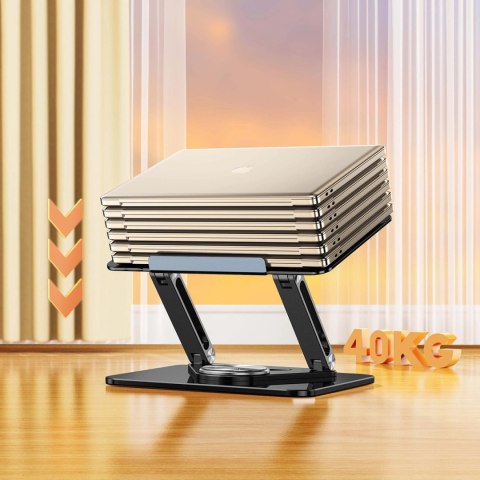 Podstawka pod laptopa Wozinsky WRS-CPY84SB 360 aluminiowa + Gratis! podstawka do smartfona - czarna