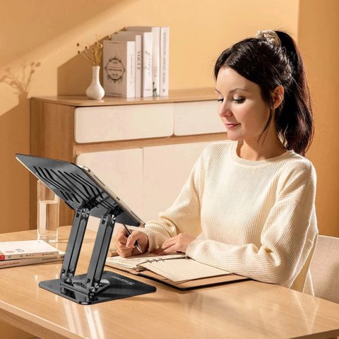 Podstawka pod laptopa Wozinsky WRS-CPY84SB 360 aluminiowa + Gratis! podstawka do smartfona - czarna