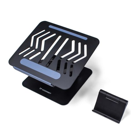 Podstawka pod laptopa Wozinsky WRS-CPY84SB 360 aluminiowa + Gratis! podstawka do smartfona - czarna
