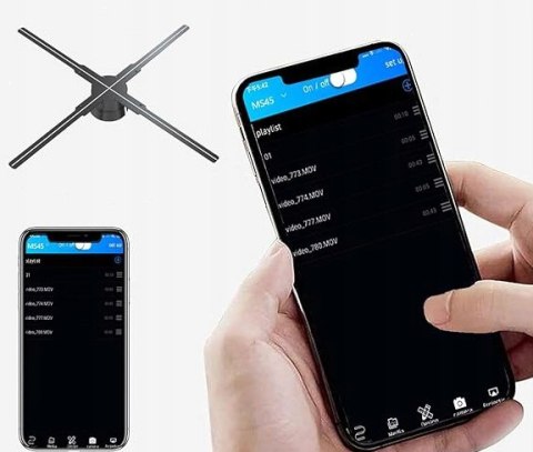 Projektor z Hologramem 3D 624 LED - Rozmiar 520x520 mm Braders