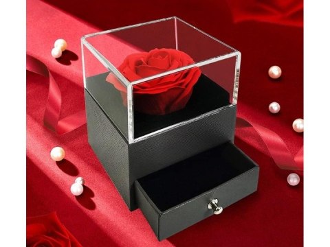 Elegancka szkatułka z wieczną różą - idealny prezent na biżuterię Braders