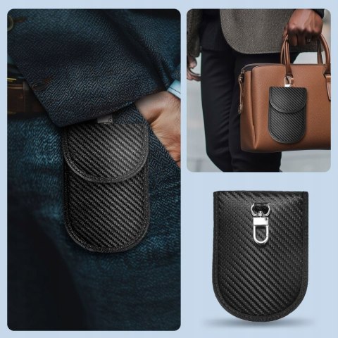 Etui antykradzieżowe RFID do kluczyków samochodowych - pokrowiec fioletowy