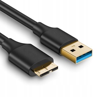 Kabel USB 3.0 - Micro USB-B, 1m, szybki przesył danych 5Gb/s, czarny