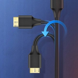 Kabel USB 3.0 - Micro USB-B, 1m, szybki przesył danych 5Gb/s, czarny