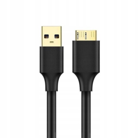 Kabel USB 3.0 - Micro USB-B, 1m, szybki przesył danych 5Gb/s, czarny