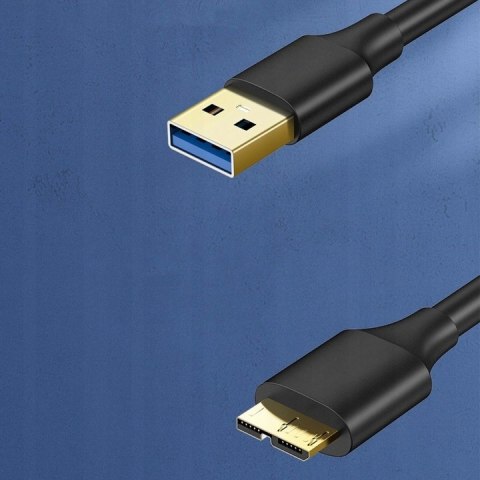 Kabel USB 3.0 - Micro USB-B, 1m, szybki przesył danych 5Gb/s, czarny