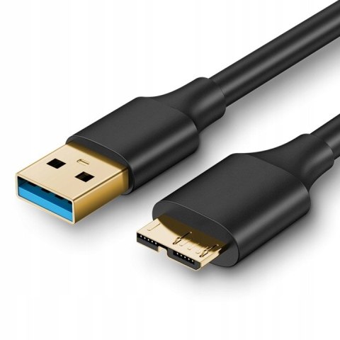 Kabel USB 3.0 - Micro USB-B, 1m, szybki przesył danych 5Gb/s, czarny