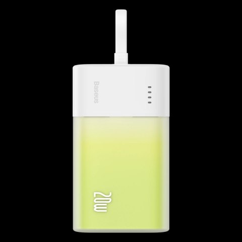 Powerbank Baseus Popsicle 5200mAh 20W z wbudowanym kablem Lightning (+ biały kabel Baseus Simple USB-C - USB-C 60W/20V/3A/30cm) 