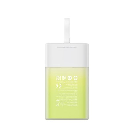 Powerbank Baseus Popsicle 5200mAh 20W z wbudowanym kablem Lightning (+ biały kabel Baseus Simple USB-C - USB-C 60W/20V/3A/30cm) 