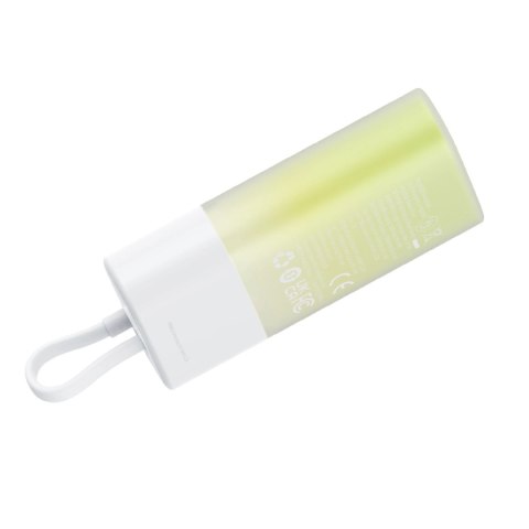 Powerbank Baseus Popsicle 5200mAh 20W z wbudowanym kablem Lightning (+ biały kabel Baseus Simple USB-C - USB-C 60W/20V/3A/30cm) 