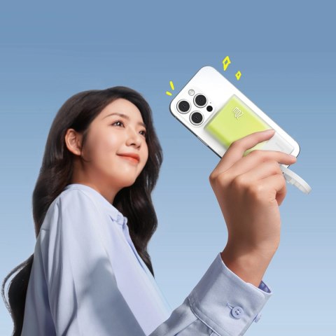 Powerbank Baseus Popsicle 5200mAh 20W z wbudowanym kablem Lightning (+ biały kabel Baseus Simple USB-C - USB-C 60W/20V/3A/30cm) 