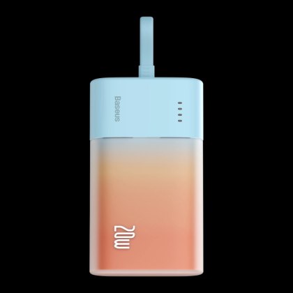 Powerbank Baseus Popsicle 5200mAh 20W z wbudowanym kablem Lightning (+ biały kabel Baseus Simple USB-C - USB-C 60W/20V/3A/30cm) 