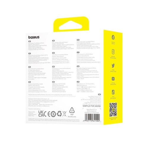 Słuchawki bezprzewodowe Baseus Bowie E5 TWS - czarne