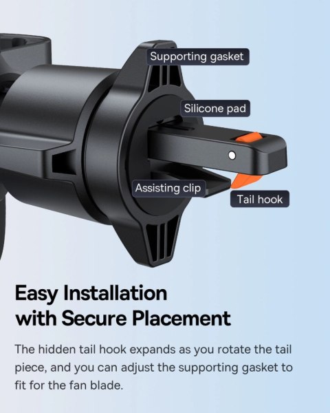 Uchwyt samochodowy Baseus Metal Age 3 na telefon, grawitacyjny, na kratkę nawiewu - czarny