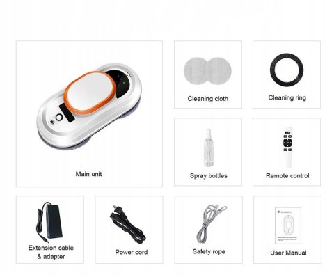 INTELIGENTNY ROBOT DO MYCIA SZYB OKNA LUSTRA PODŁÓG SZKLANYCH DRZWI ZESTAW