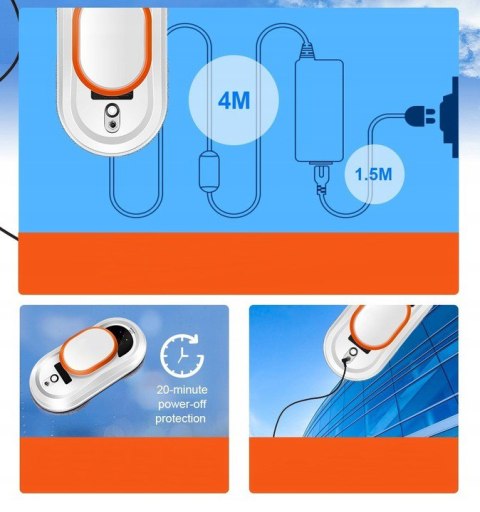 INTELIGENTNY ROBOT DO MYCIA SZYB OKNA LUSTRA PODŁÓG SZKLANYCH DRZWI ZESTAW