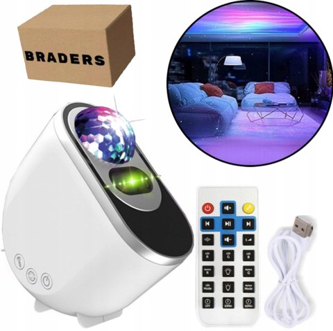 PROJEKTOR GWIAZD Dla Dzieci Lampka Nocna Rzutnik Led Laserowy Głośnik Pilot