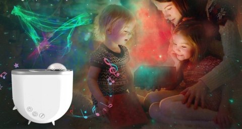 PROJEKTOR GWIAZD Dla Dzieci Lampka Nocna Rzutnik Led Laserowy Głośnik Pilot