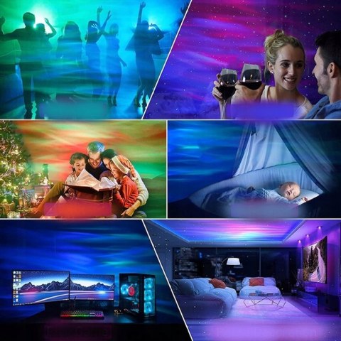 PROJEKTOR GWIAZD Dla Dzieci Lampka Nocna Rzutnik Led Laserowy Głośnik Pilot