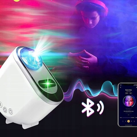 PROJEKTOR GWIAZD Dla Dzieci Lampka Nocna Rzutnik Led Laserowy Głośnik Pilot