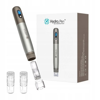Dermapen Hydra Pen do mezoterapii - Zestaw z 2 wymiennymi kartridżami
