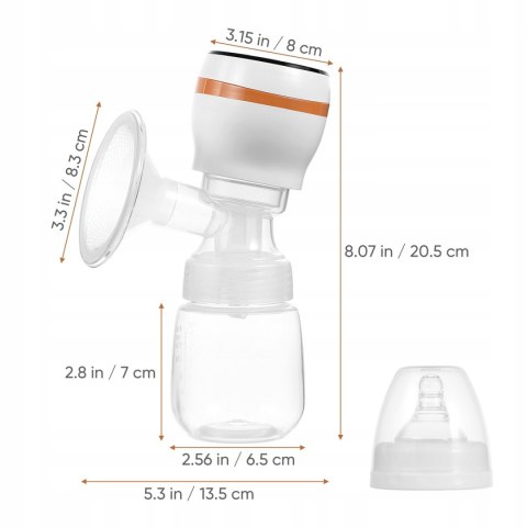 Elektryczny laktator piersi braders cichy bez BPA 180ml 4 tryby LCD