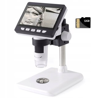 MIKROSKOP CYFROWY Z POWIĘKSZENIEM EKRAN HD 4,3" 1000x + karta pamięci 32GB