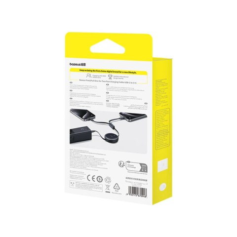 Kabel zwijany Baseus Bright Mirror Series USB-C - 2 x USB-C 100W 1m - czarny