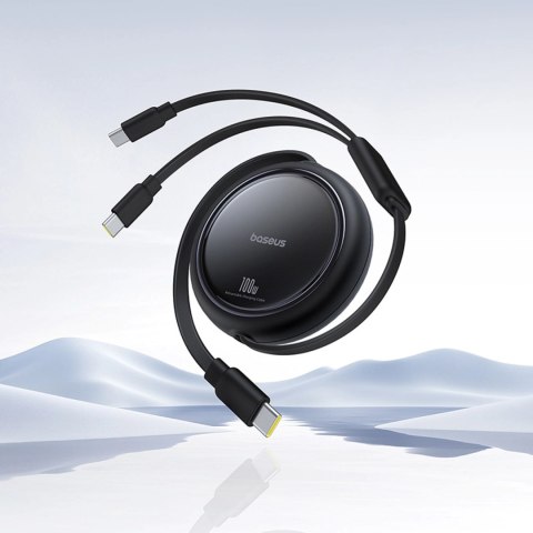 Kabel zwijany Baseus Bright Mirror Series USB-C - 2 x USB-C 100W 1m - czarny