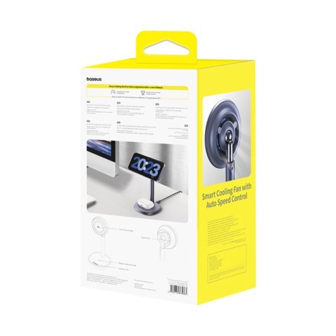 Ładowarka indukcyjna Baseus Orbit 2 Pro MagSafe Qi2 20W 2 w 1 z chłodzeniem - szara
