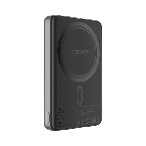 Powerbank Acefast M12-10000 PD20W ultra-cienki, zgodny z MagSafe - czarny