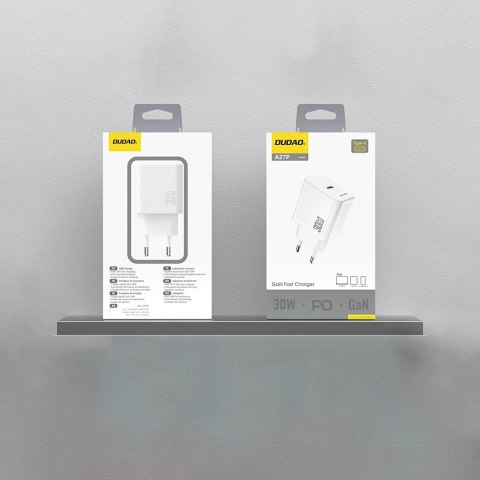 Ładowarka sieciowa Dudao A27P 30W PD GaN USB-C - biała