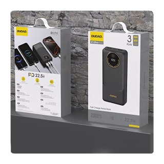 Powerbank Dudao K12Pro 22,5W PD 20000mAh USB-A, USB-C - czarny