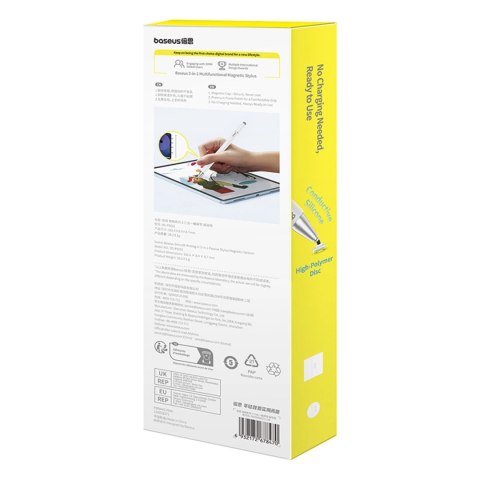 Stylus Baseus Smooth Writing III 3w1 rysik pasywny - wersja magnetyczna - biały