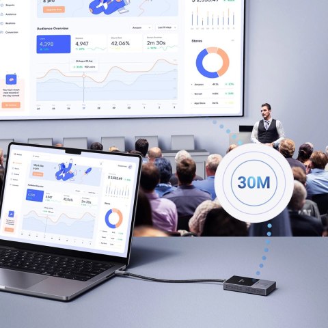 Transmiter HDMI Ugreen CM737 bezprzewodowy nadajnik i odbiornik - czarno-srebrny