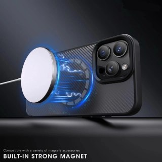 Etui Wozinsky Carbon Fibre Case z MagSafe na Samsung Galaxy S25+ - brązowe